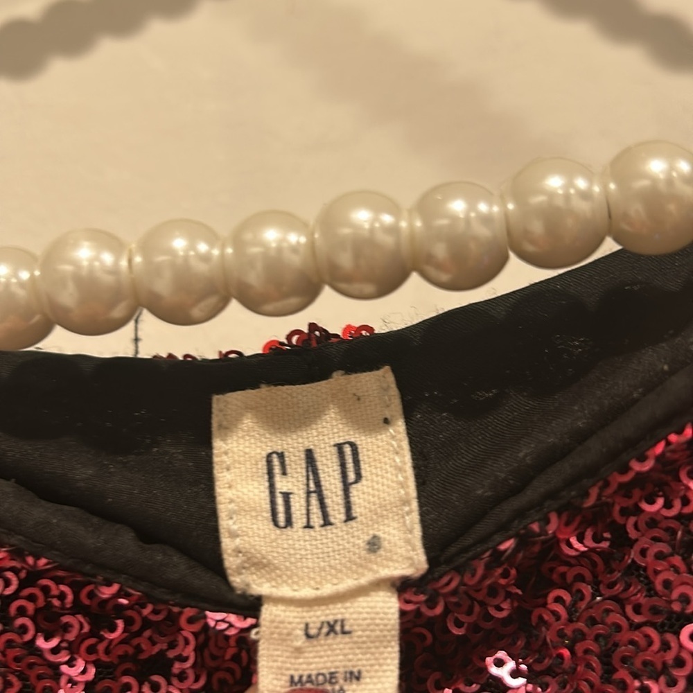 Gap Color Block Sequin Top Fully Lined Short Slee… - image 4